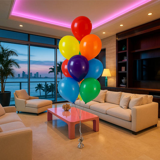 Rainbow Colour-Pop Helium Balloon Bouquet Of 10