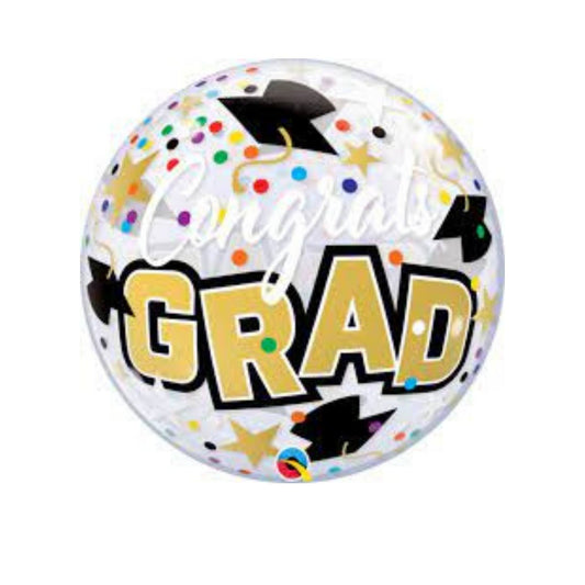 Congrats Grad Stars 22″ Bubble Balloon