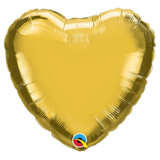 18 inch foil heart helium gold balloon