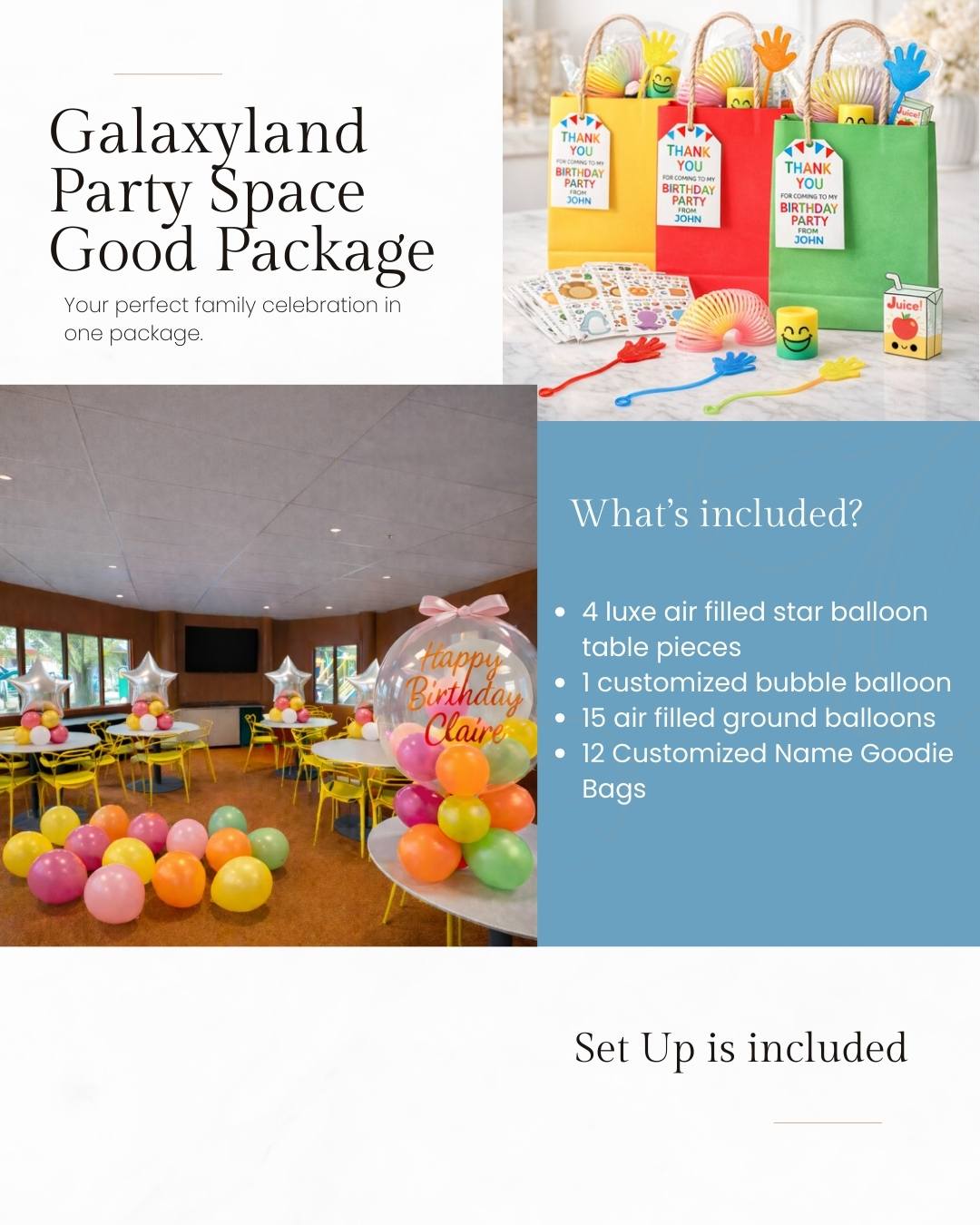 Galaxyland Party Room Packages