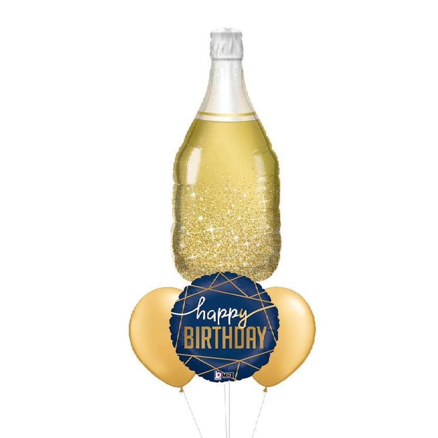 Gold Champagne Bottle Bouquet Helium filled