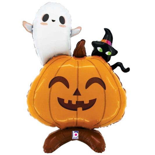Halloween Ghost Pumpkin Stand Up 30″ Balloon - AIR FILLED ONLY NO HELIUM