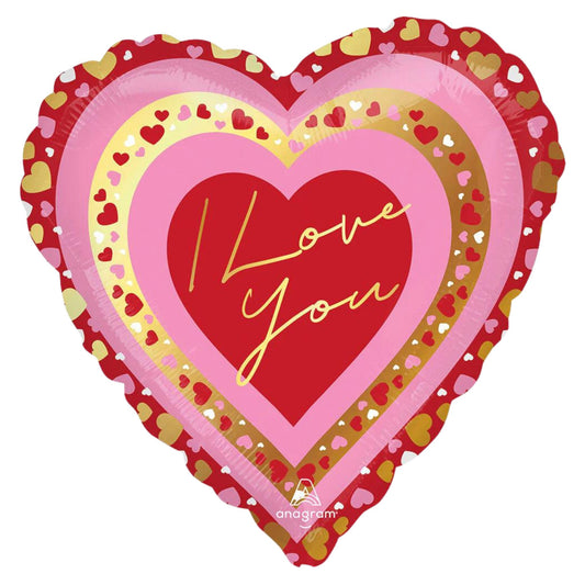 I Love You Pretty Hearts 17" Heart Balloon