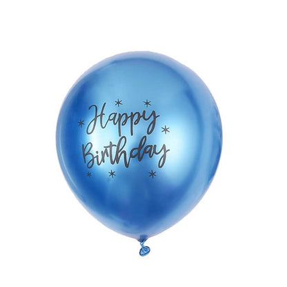 11-Inch Chrome Blue Happy Birthday Helium Balloon – Stylish Party Accent