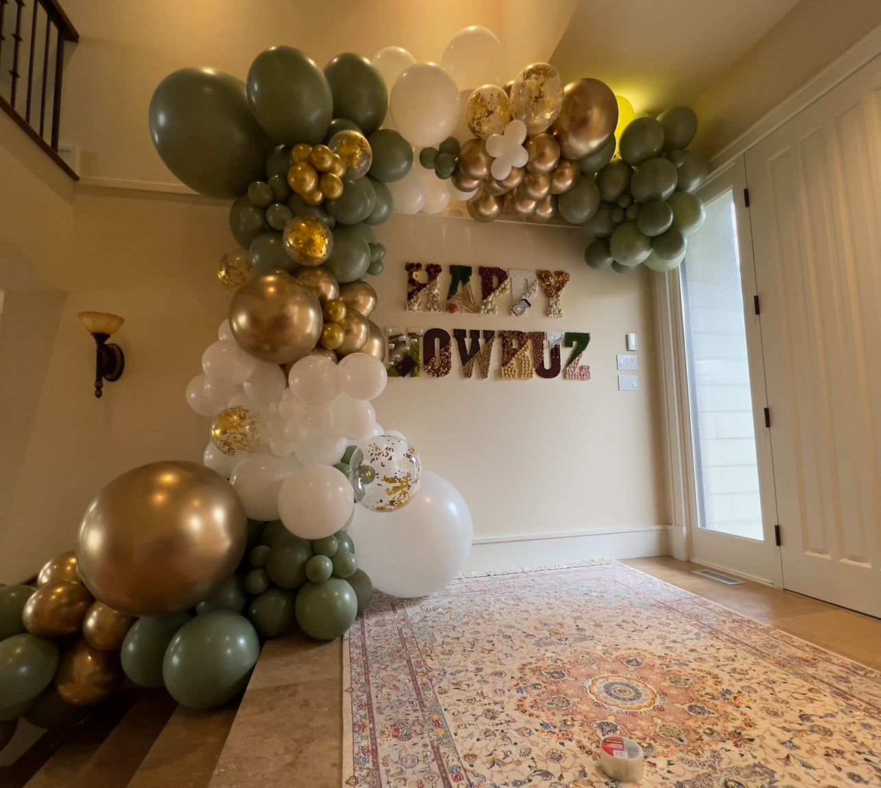 Full L Shape Balloon Garland Set Up