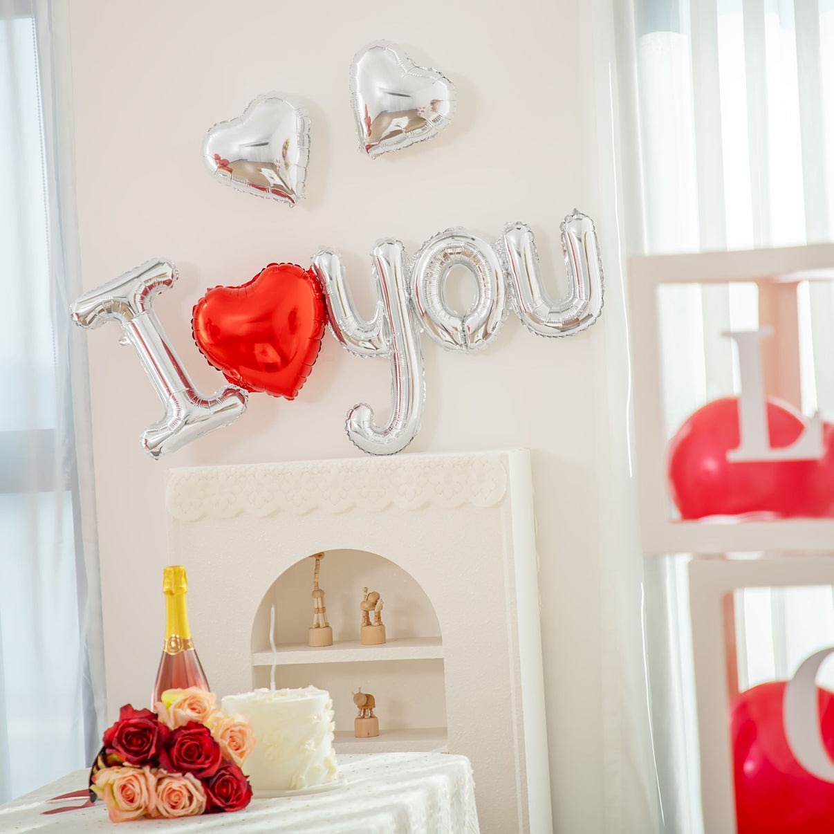 30 Inch I love you Letter Script Foil Balloon