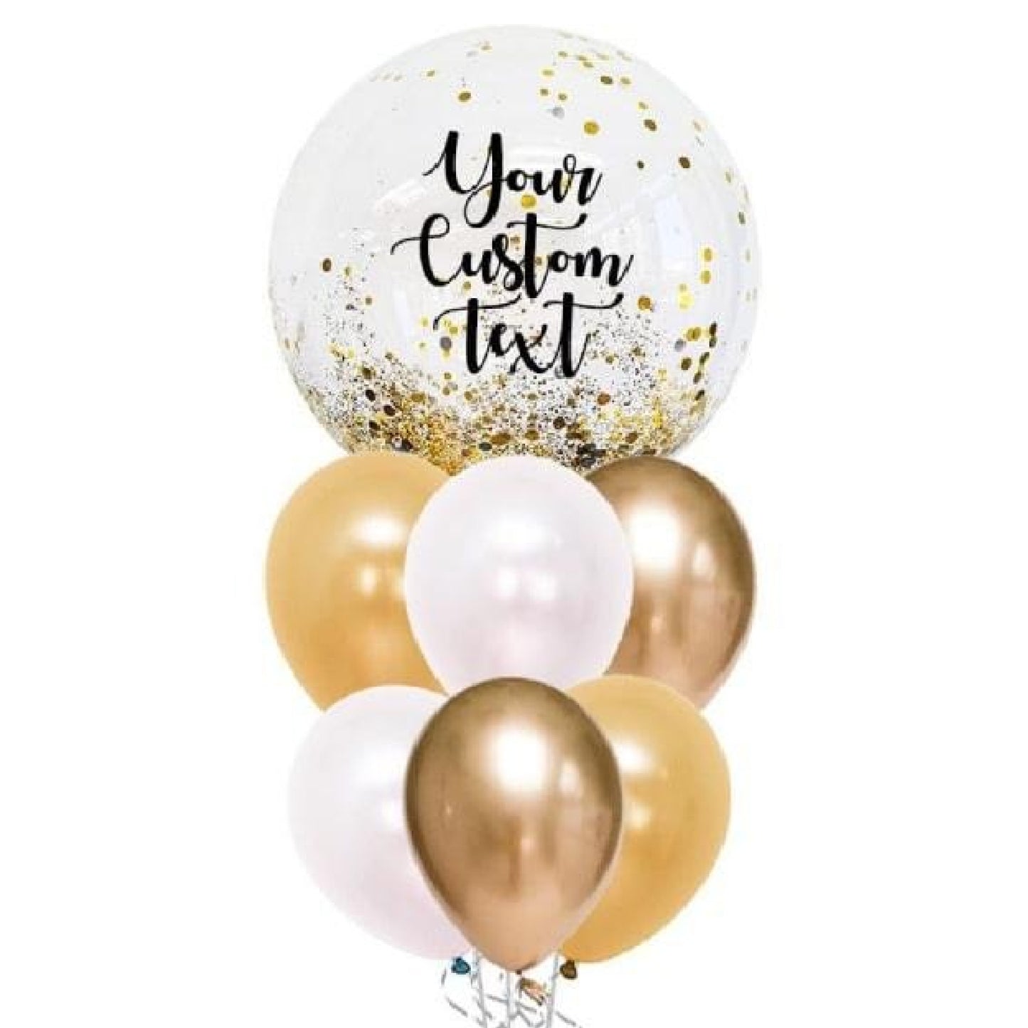 Customized Gold Confetti Balloon Bouquet