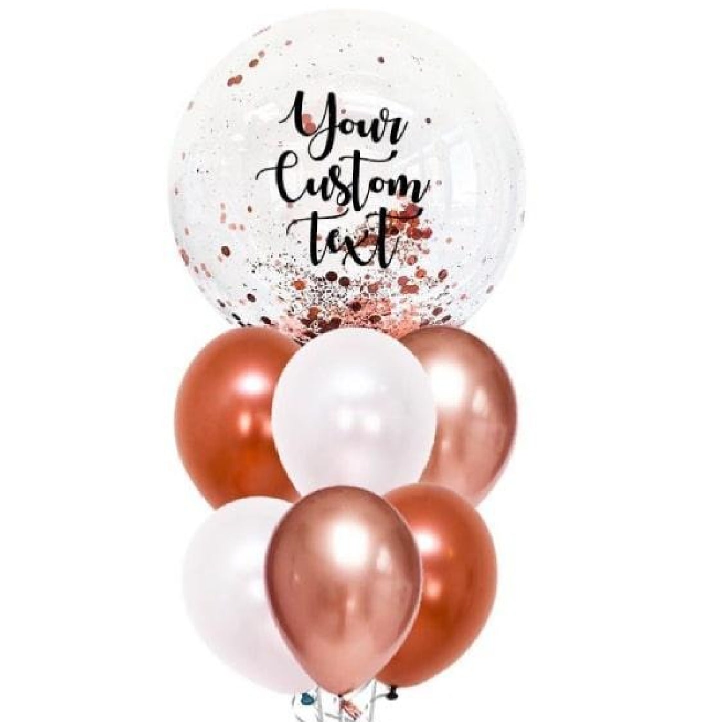 Customized Rose Gold Wow Balloon Bouquet