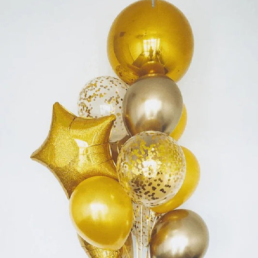 Shades of gold balloon bouquet