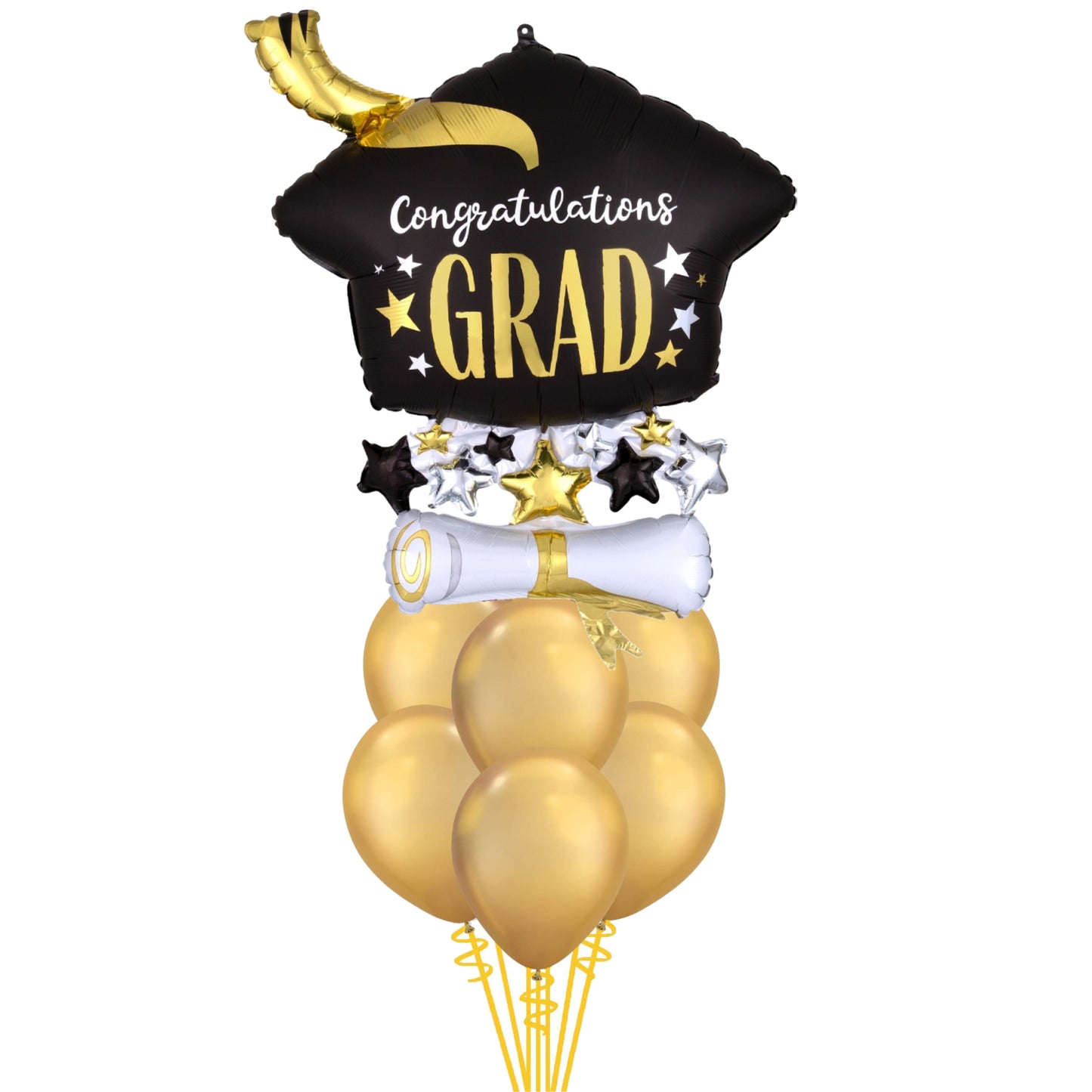 Graduation classic balloon bouquet of 7