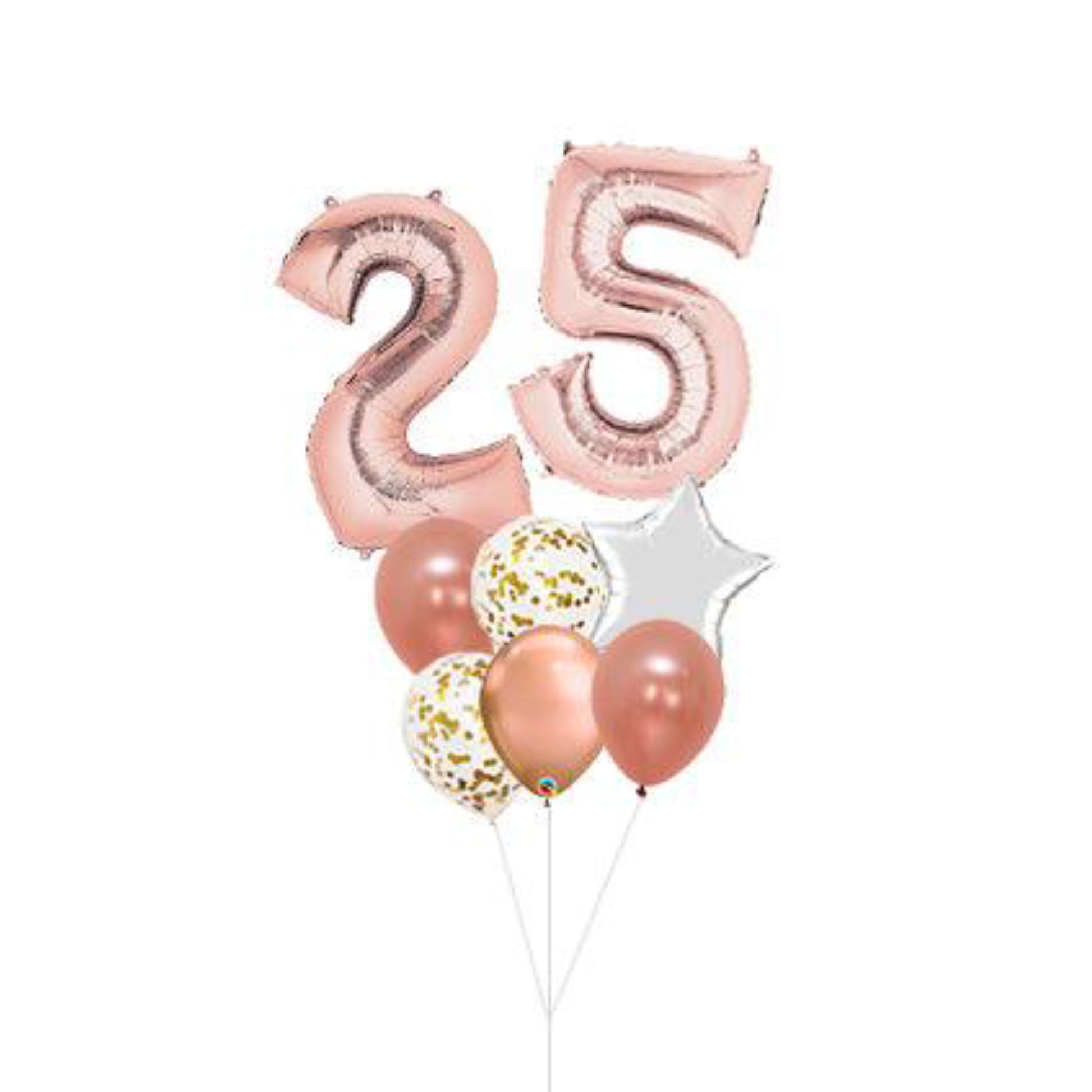 Vancouver Surrey Richmond Helium filled foil number balloon rose gold and latex balloons