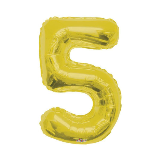 Vancouver Gold Foil balloon number helium filled 5