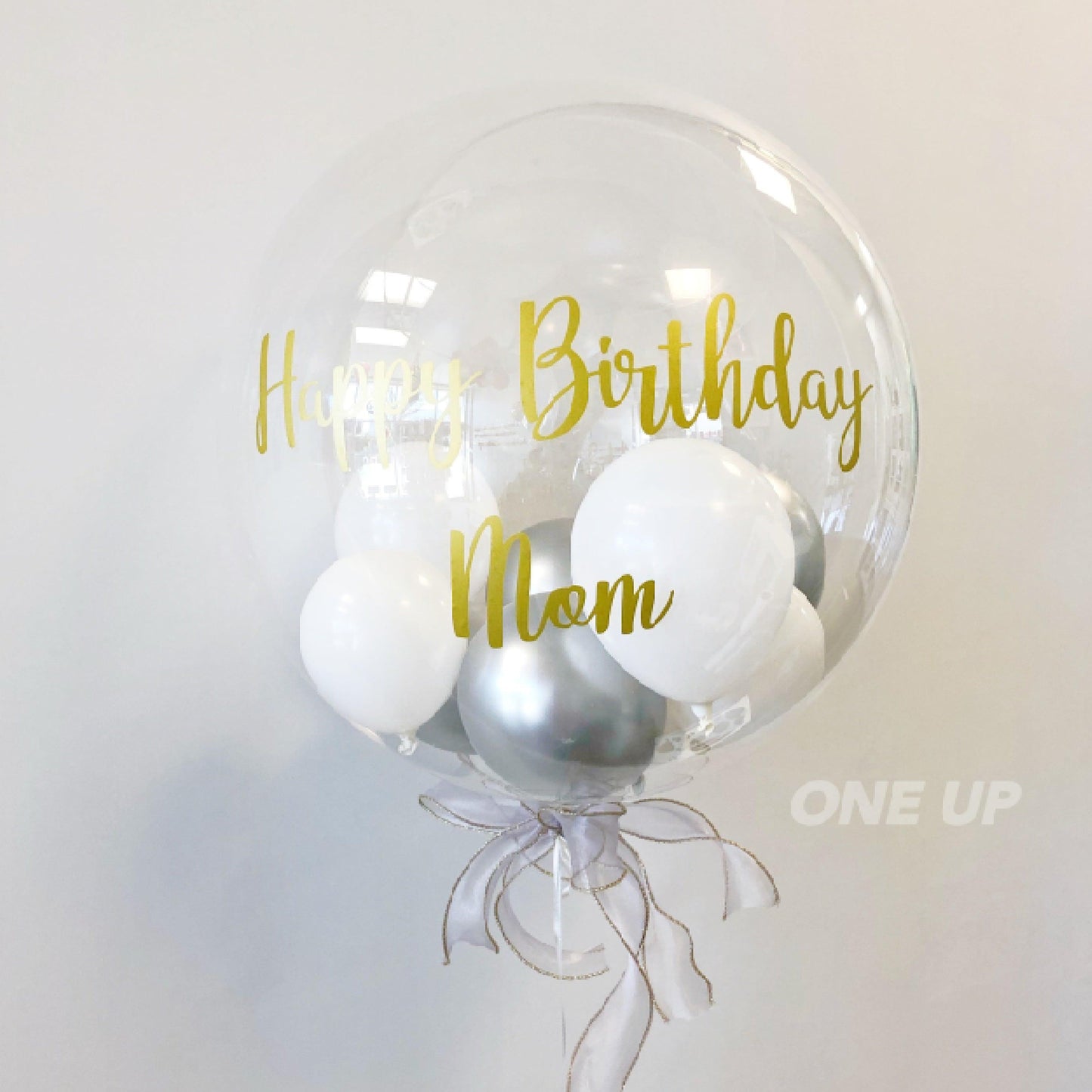 Customized Gold Lettering Birthday Bubble Balloon