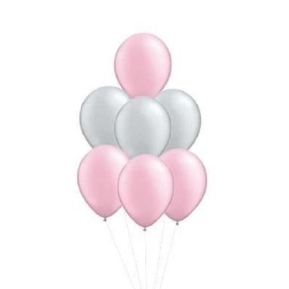 Solid Colour Balloon Bouquet of 7 Helium filled