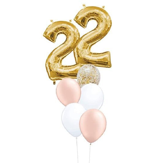 Pick Your Number Bouquet - Gold Mix Rose Gold