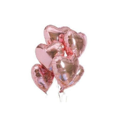 Rose gold foil hearts of 6