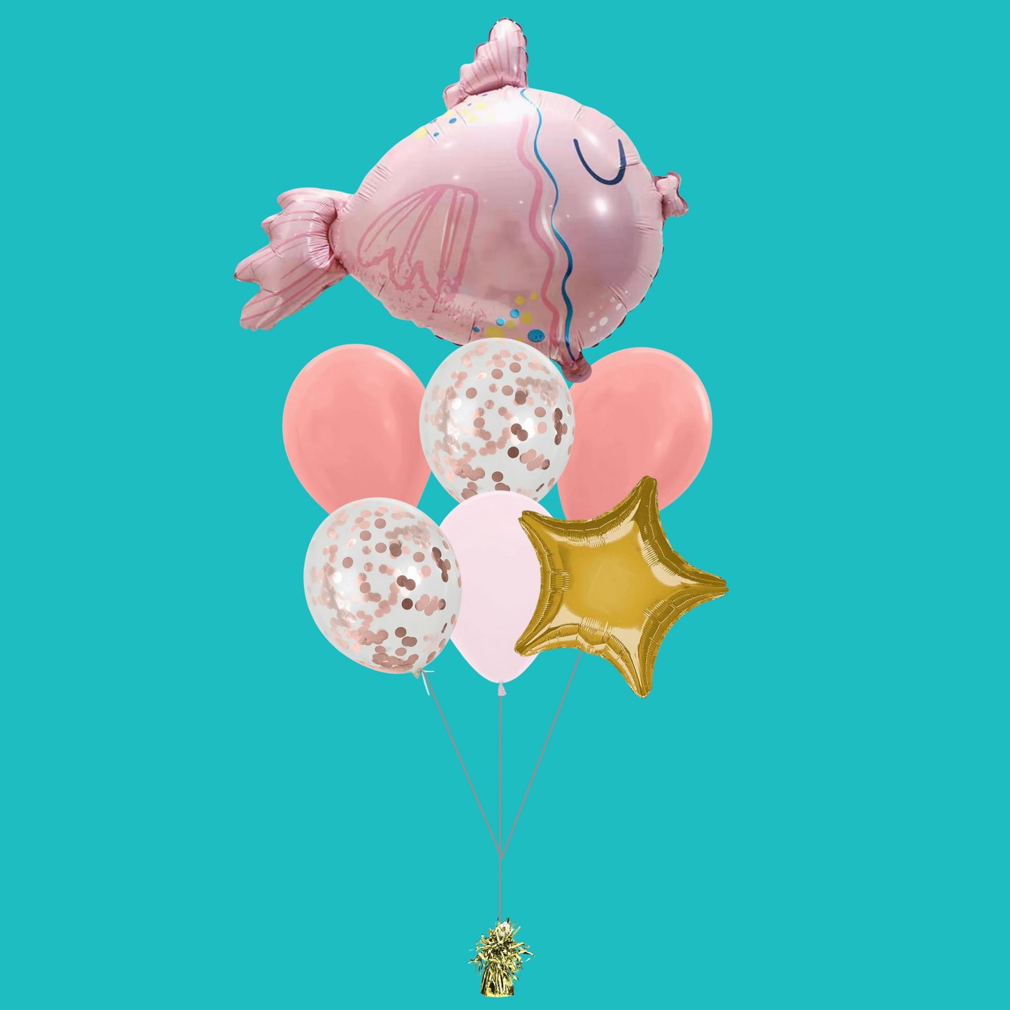 Pink Pouty Fish Foil Balloon