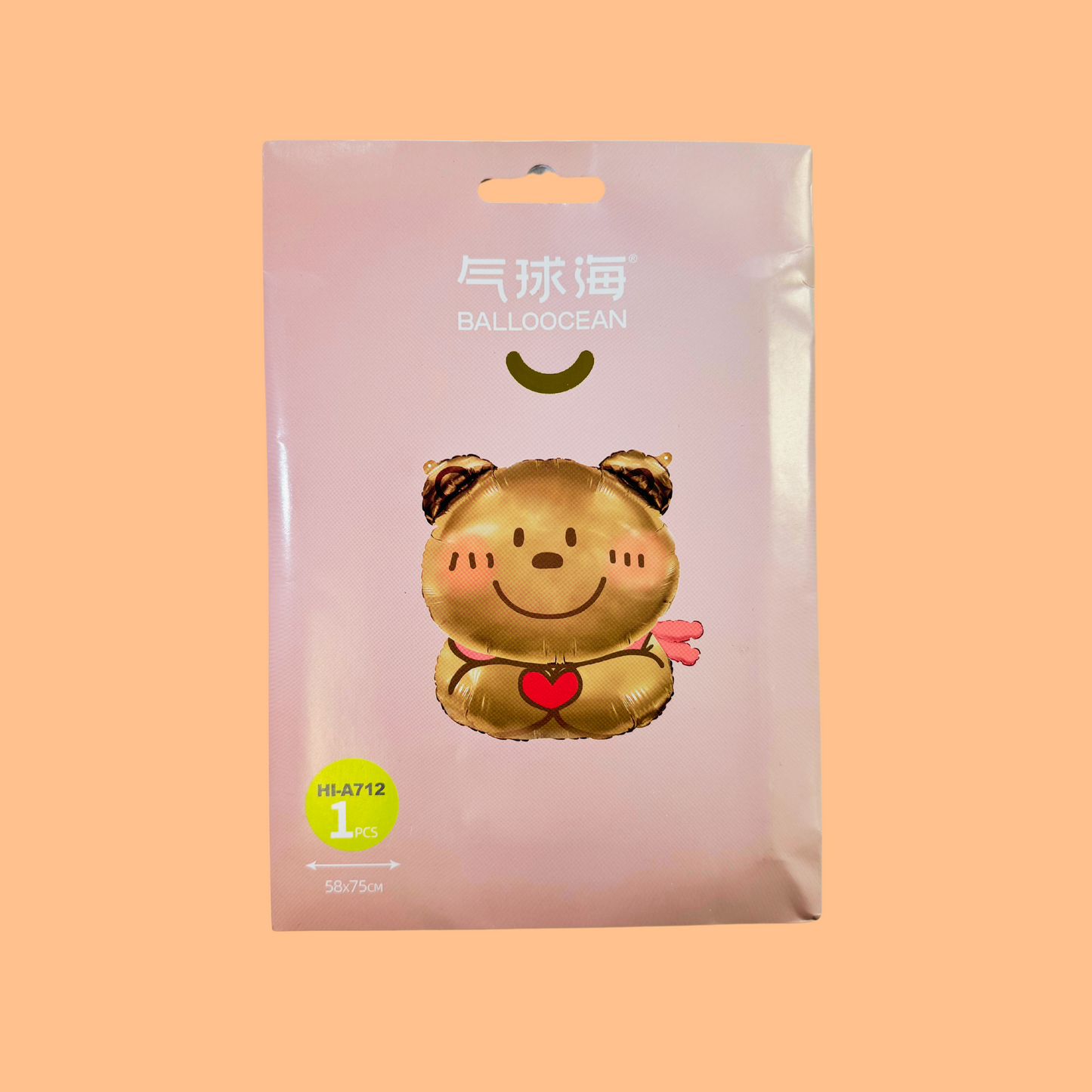 Blushing Love Teddy Bear Foil Balloon