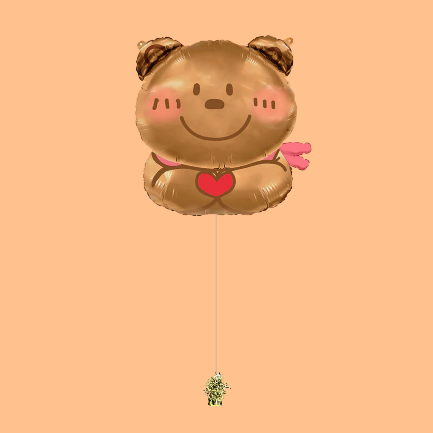 Blushing Love Teddy Bear Foil Balloon