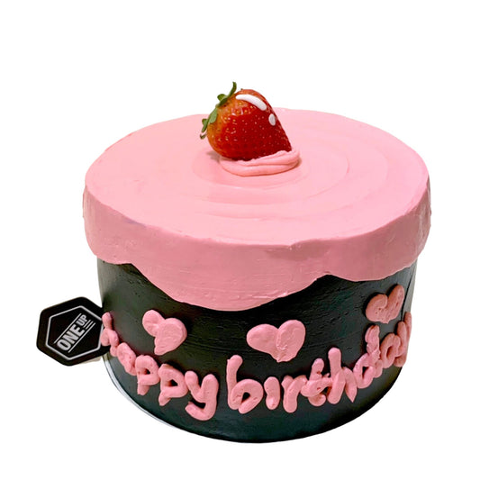 Vancouver Black Pink Barbie Strawberry Birthday Cake