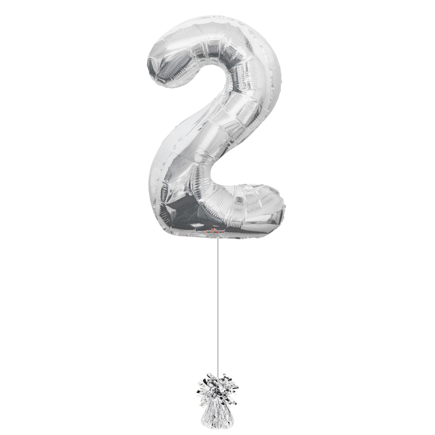 34 inch Silver Balloon Number 2 Helium filled
