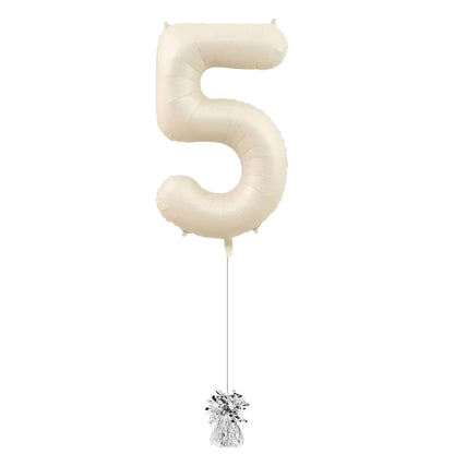 34 inch Beige Jumbo Balloon Number 5