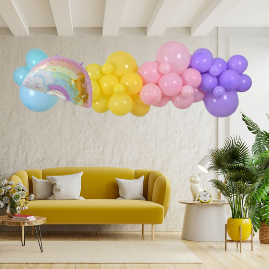 Dream Rainbow Party Unicorn Foil Inflated Balloon Garland