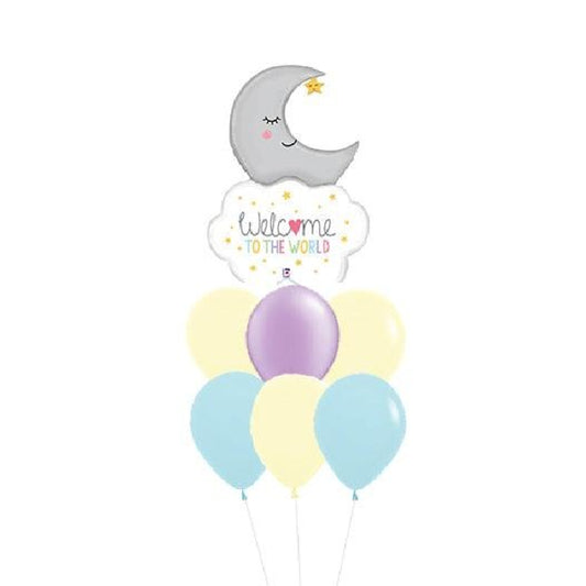 Welcome Baby Moon Bouquet helium filled