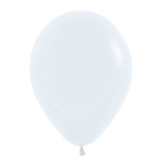 11 inch helium filled White latex balloon