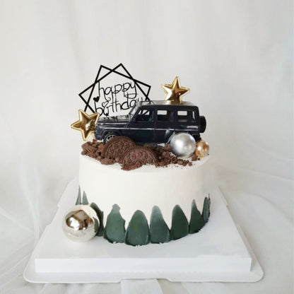Super car gold birthday cake