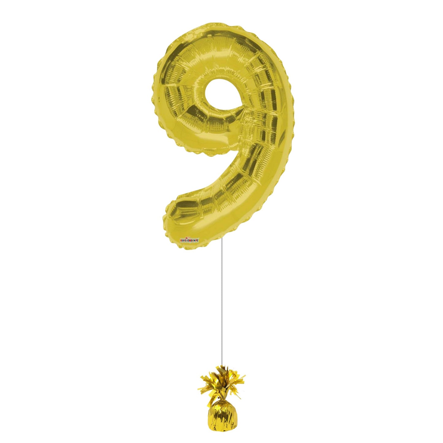 34 inch Gold Balloon Number 9 Helium filled