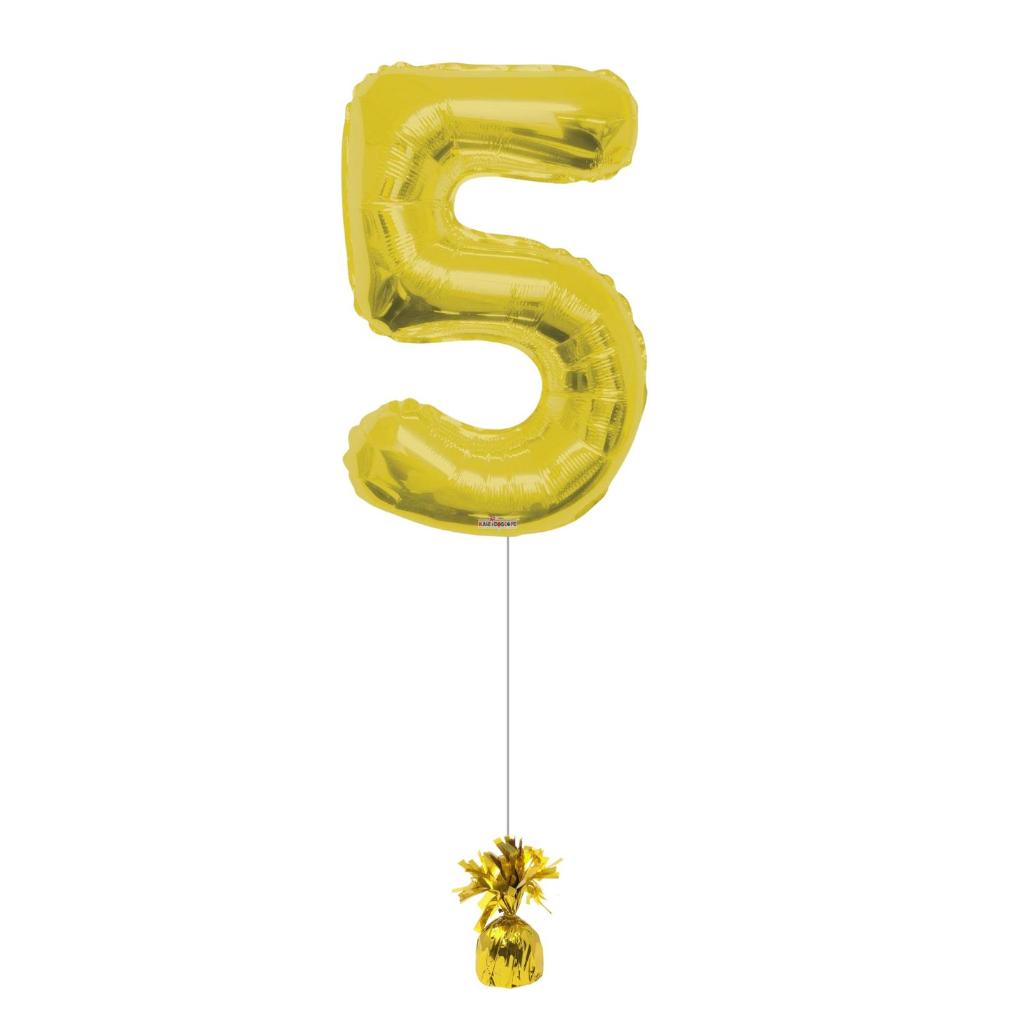 34 inch Gold Balloon Number 5 Helium filled