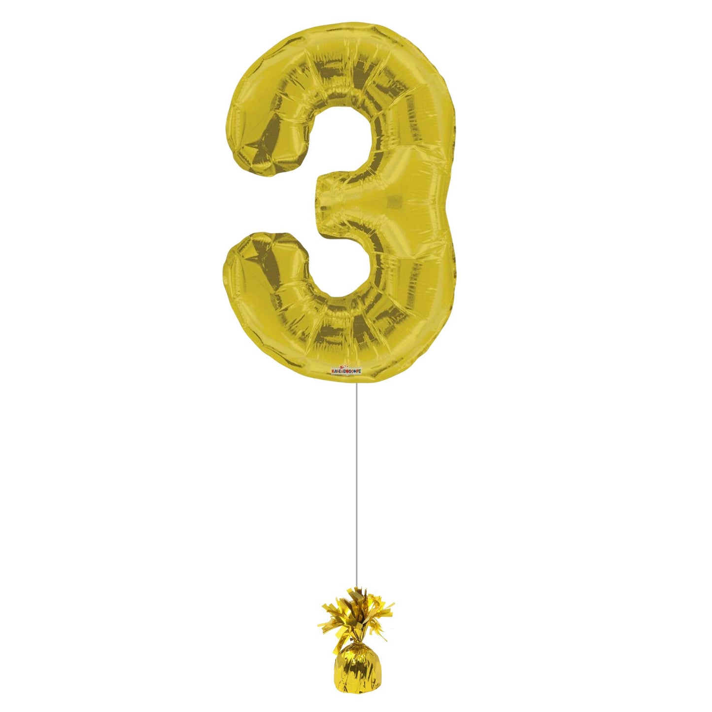 34 inch Gold Balloon Number 3 Helium filled