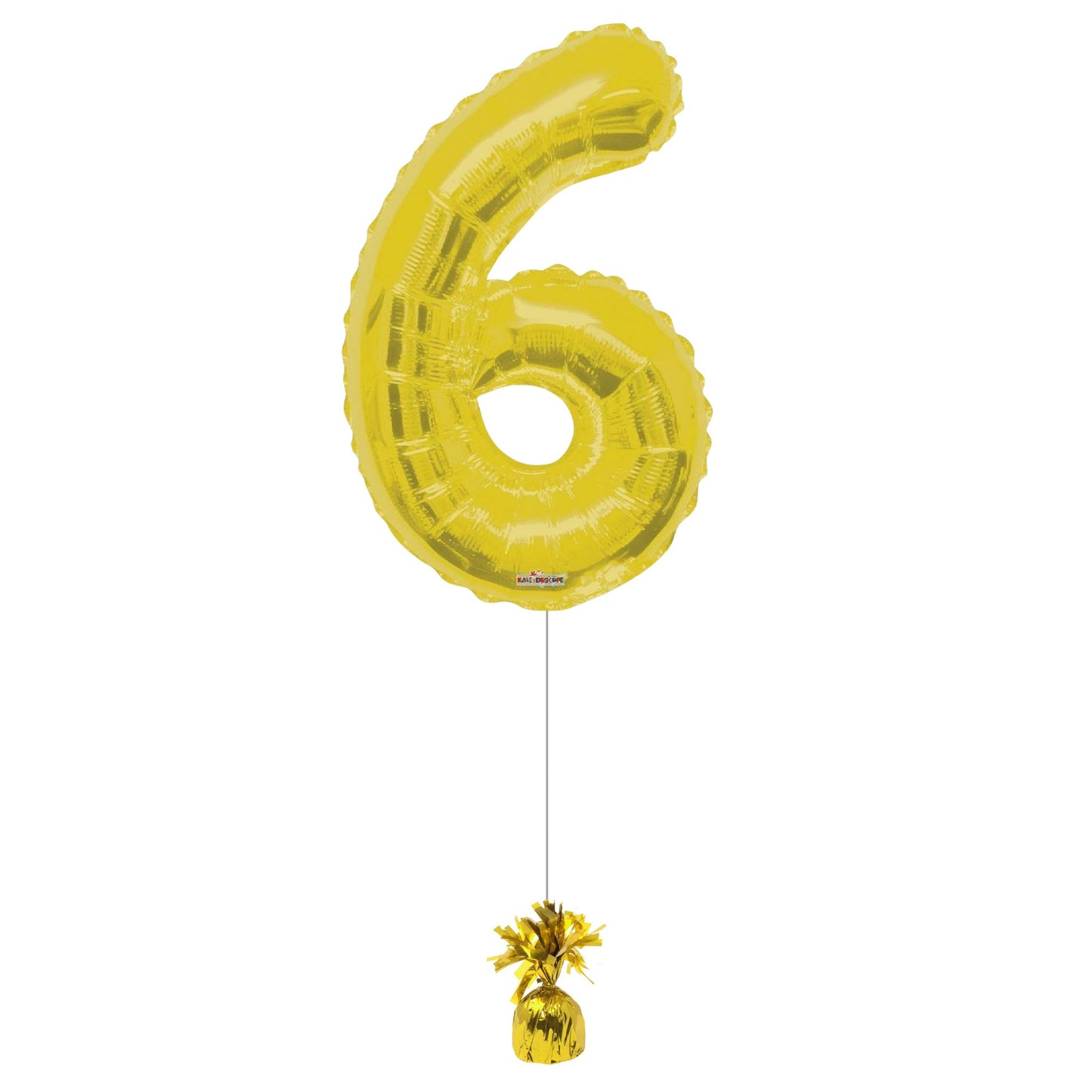 34 inch Gold Balloon Number 6 Helium filled