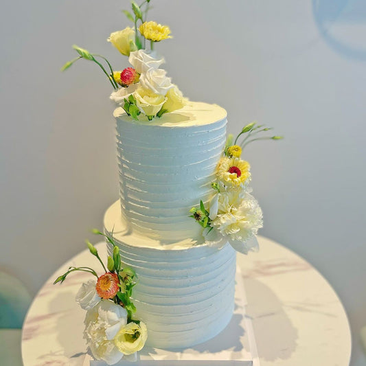 Sunny Mood Fresh flower wedding cake