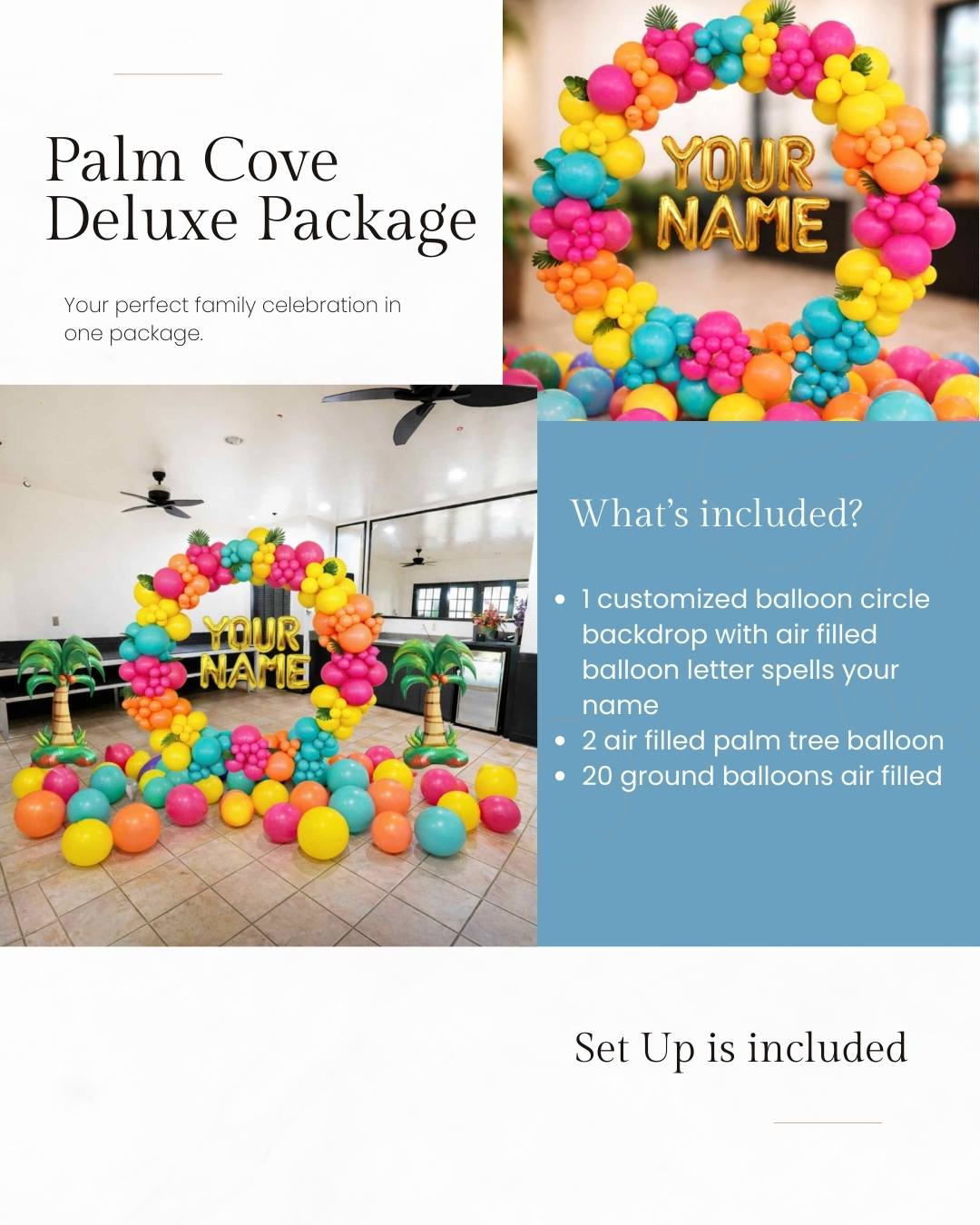 Palm Cove Party Room - WEM Balloon Celebration Decor