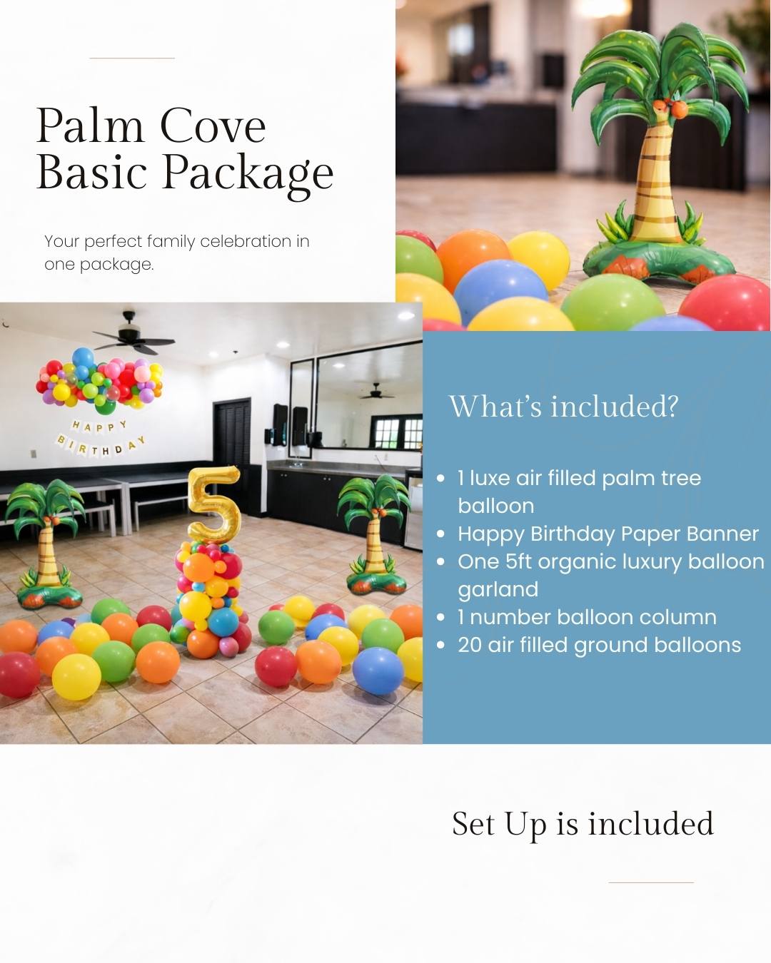 Palm Cove Party Room - WEM Balloon Celebration Decor