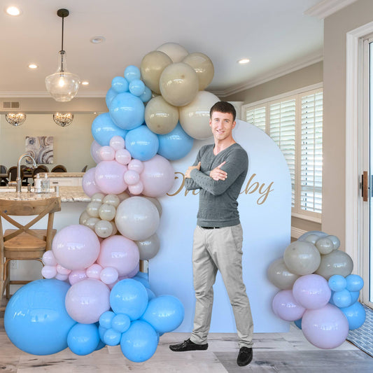 Baby Gender Reveal Pink and Blue Balloon Backdrop