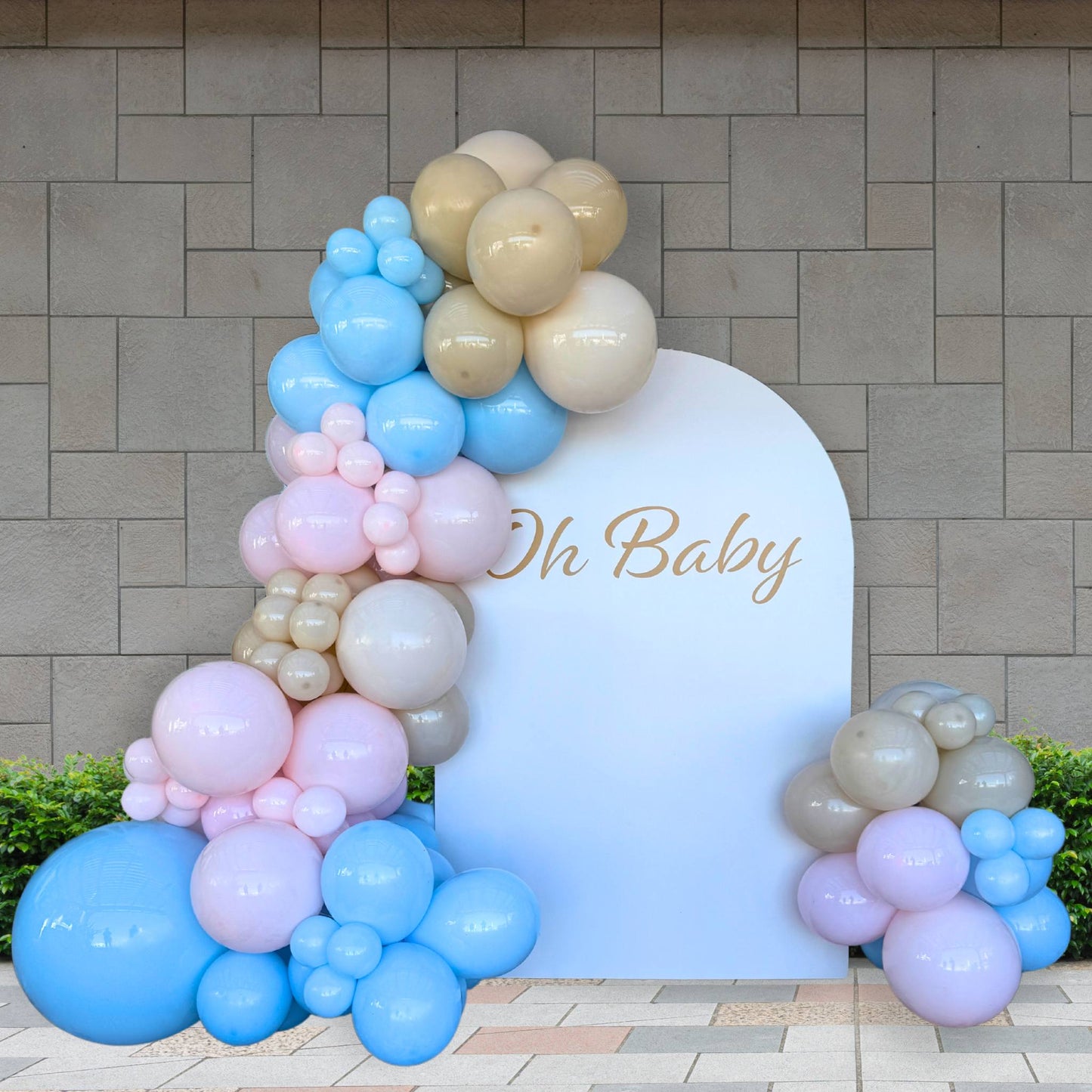 Baby Gender Reveal Pink and Blue Balloon Backdrop