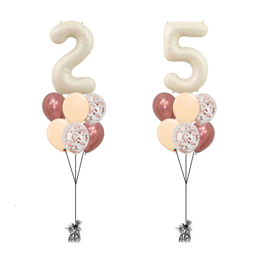 beige birthday foil number balloon chrome rose gold confetti blush latex balloon helium filled