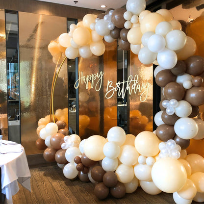 Blush Natural Tone Circle Frame Balloon Backdrop Decoration