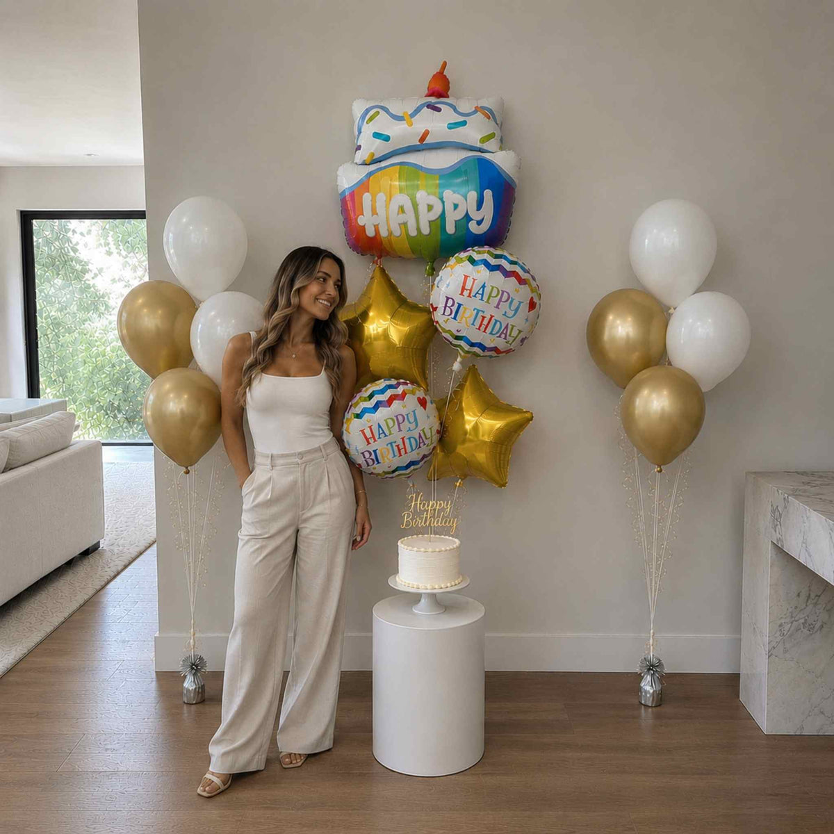 Oneup Party Sprinkle Birthday Cake Balloon Bouquet – Party Ready – One Up Party Canada