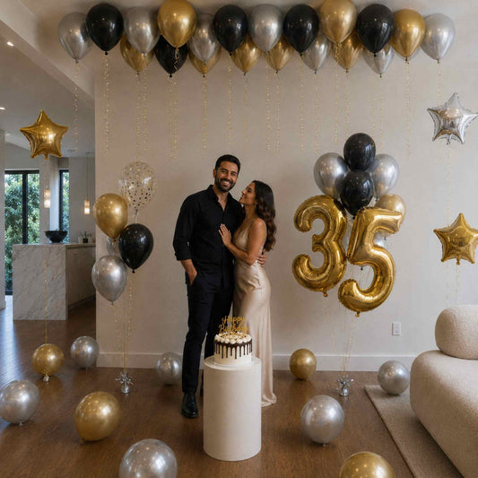 Luxury Gold Birthday Balloon Bouquets