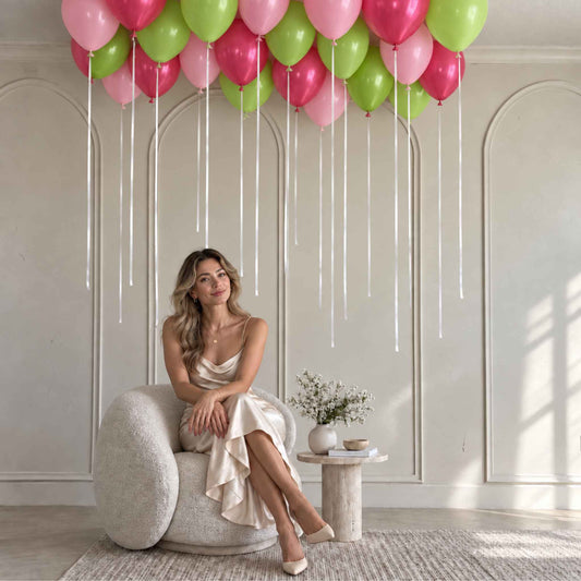 25 Bubblegum Pink Helium Ceiling Balloons