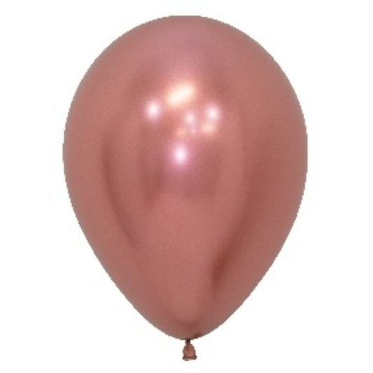 11 inch helium filled Chrome Rose Gold latex balloon