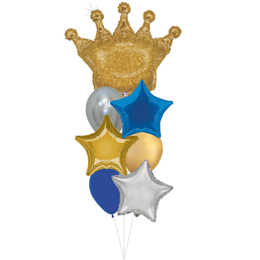 Crown and Stars Balloon Bouquet