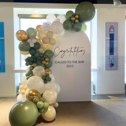 Soft Tones Customized Balloon Logo Backdrop Elegant