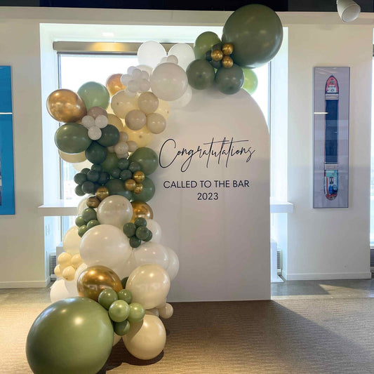 Soft Tones Customized Balloon Logo Backdrop Elegant