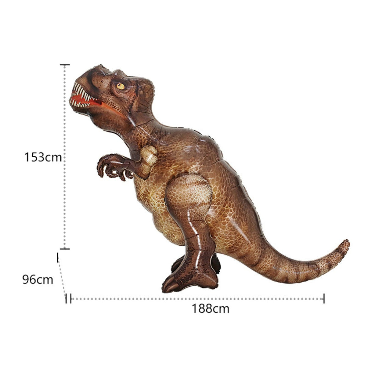 3D Giant T-Rex Dinosaur Button Foil Balloon