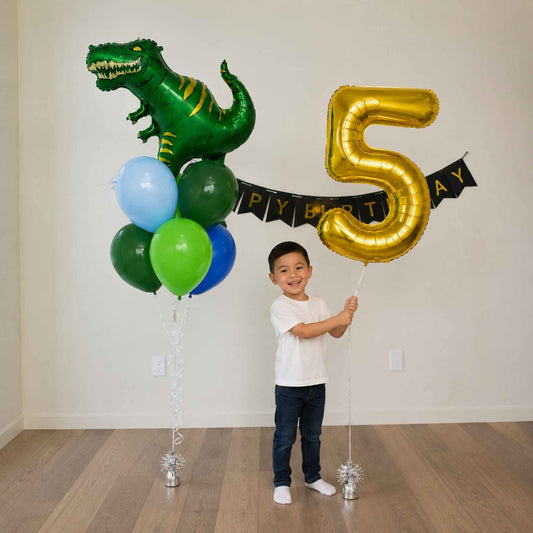 Green ROAW Dinosaur Boy Birthday Balloon Bouquet